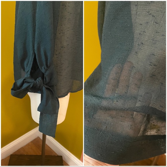 Zara shear forest green tunic blouse - Picture 4 of 7